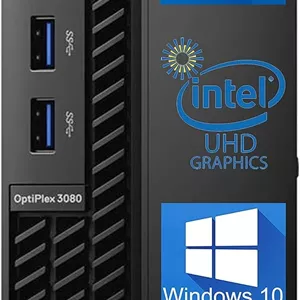 کامپیوتر رومیزی Dell OptiPlex 3080 Micro - نسل دهم پردازنده Intel Core i5-10500T تا 3.8 گیگاهرتز - 8 گیگابایت رم، 256 گیگابایت حافظه SSD M.2 NVME، وای فای AC، بلوتوث، DisplayPort، HDMI - ویندوز 10 پرو