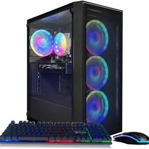 کامپیوتر رومیزی گیمینگ STGAubron، رادئون RX 580 8G، اینتل Core i7 نسل 8 تا 4.10 گیگاهرتز، 16 گیگابایت DDR4، 512 گیگابایت SSD، وای فای 6 و BT 5.2، فن RGB x4، ویندوز 11 هوم