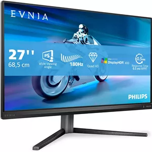 مانیتور گیمینگ 27 اینچی Philips Evnia 27M2N5500 با کیفیت QHD، نرخ نوسازی 180 هرتز، FreeSync Premium، سازگار با G-Sync، HDR400 (2560x1440, 1 ms, HDMI, DisplayPort) مشکی/خاکستری
