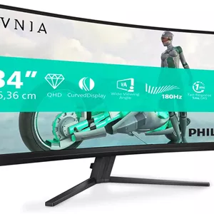 مانیتور 34 اینچ خمیده Philips 34M2C3500L/00 E.M2 با رزولوشن WQHD و نرخ بروزرسانی 180 هرتز