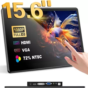 مانیتور لمسی صنعتی قابل حمل 15.6 اینچی FHD 1920×1080 IPS برای صفحه نمایش لپ تاپ USB-C HDMI سازگار با PC، لپ تاپ، PS5/4، Xbox، Mini PC/PS/Switch