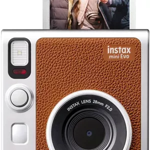 دوربین چاپ سریع فوجی‌فیلم مدل instax mini Evo رنگ قهوه‌ای