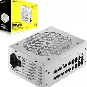 منبع تغذیه کامپیوتر کورسیر مدل RM1200x Shift ظرفیت 1200 وات سفید