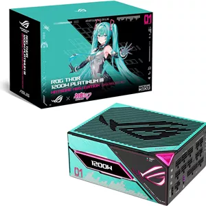 منبع تغذیه ایسوس ROG Thor 1200W Platinum III Hatsune Miku Edition (دارای گواهینامه 80 Plus Platinum، ATX 3.1، PCIE 5.1، GaN MOSFET، IVS اول GPU، نمایشگر OLED مغناطیسی، حالت توربو، 10 سال)