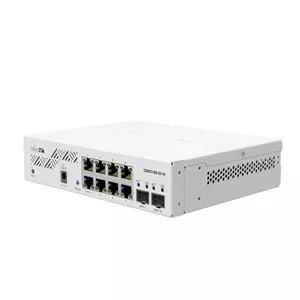 سوئیچ میکروتیک CSS610-8G-2S-plus-IN، دارای 8 پورت اترنت 1G و 2 پورت SFP  10G، طراحی قابل حمل