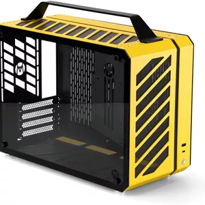 کیس کامپیوتر مکانیک مستر C MAX زرد فایبر گلاس میکرو ATX