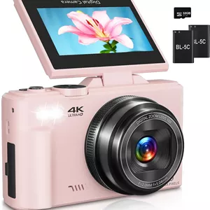 دوربین دیجیتال عکاسی و فیلمبرداری 4K با زوم 18 برابر رنگ صورتی