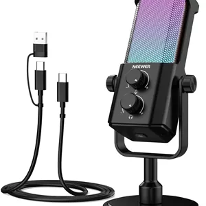 میکروفون پادکست NEEWER UM01 PRO USB RGB کنسل نویز هوش مصنوعی مشکی