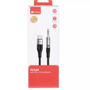 کابل تبدیل تایپ سی به AUX پرووان (proone) مشکی مدل PCA49