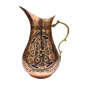 پارچ مسی اردکی الماس تراش دسته برنجی  نانو