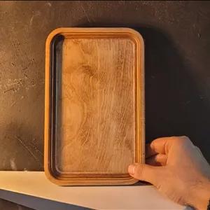 سینی سرو چوبی مستطیلی کوچک کد 027