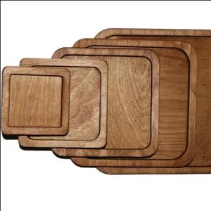 پک پنج عددی سینی سرو چوبی مربع 0105