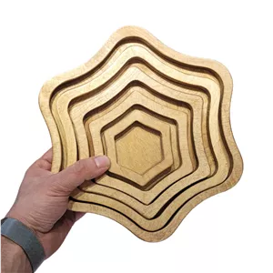 2 مجموعه 5 عددی سینی چوبی مربع و مستطیل ( 10 تیکه )