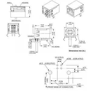 کانکتور USB-B مادگی