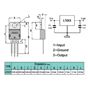 ولتاژ رگولاتور L7812CV