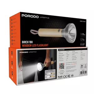 چراغ قوه شارژی پرودو مدل Birch-190 ظرفیت ۱۵۰۰ میلی آمپر ساعت کرم