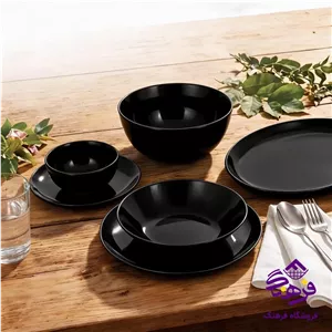 سرویس 26 پارچه گلدن اپال طرح دیوالی مشکی