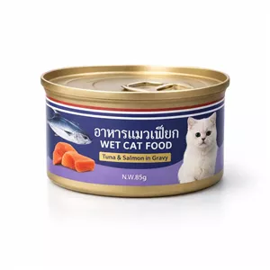 کنسرو نچرال گربه تایمهر تایلندی طعم ماهی تن و سالمون در سس85g