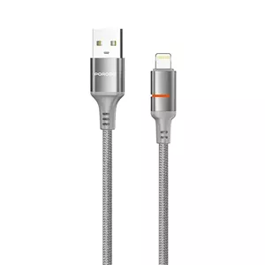 کابل تبدیل فست USB-A به لایتنینگ پرودو مدل LED Light Cable طول ۱.۲ متر نقره ای