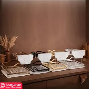 آبچکان رومیزی ریور دو طبقه نقره ای