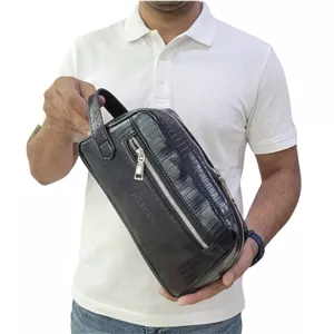 شوزبگ،کیف دستی پاسپرتی جنس وارداتی مشکی چرم