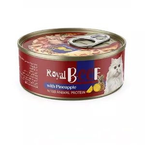 کنسرو نچرال گربه رویال کوکو با طعم گوشت و آناناس Royal coco beef with pineapple وزن 100 گرم