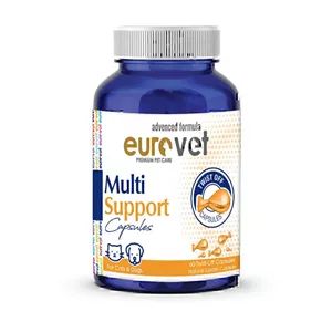 قرص مولتی ویتامین تقویتی چندگانه حیوانات یورووت Eurovet Multi Support بسته 60 عددی