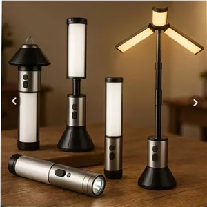 چراغ کمپینگ شارژی مدل YD2324 با پایه تلسکوپی و چراغ قوه زوم دار شارژ تایپ سی