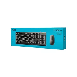 کیبورد و ماوس رپو مدل RAPOO X120 PRO مشکی با گارانتی 18 ماهه پانا