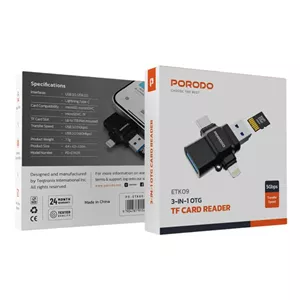 مبدل USB 3.0 OTG به Type C / USB 2.0 / لایتنینگ/ کارت‌خوان TF پرودو مدل PD-ETK09