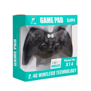 دسته بازی بی سیم p-net x 14 گیم پد وایرلس برای ps3 ,ps2,pc,android tv