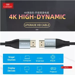کابل HDMI 4K ارلدام ET-W25 طول 3 متر مشکی