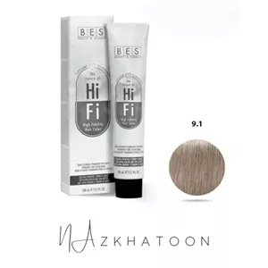 رنگ موی ۱۰۰ میل بس BES سری ASH شماره 9/1 بلوند خیلی روشن دودی (خاکستری)