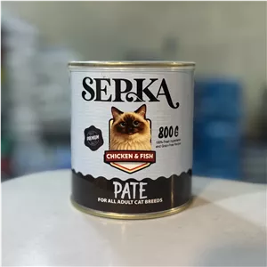 کنسرو گربه بالغ پته سپکا طعم مرغ و ماهی 800گرم