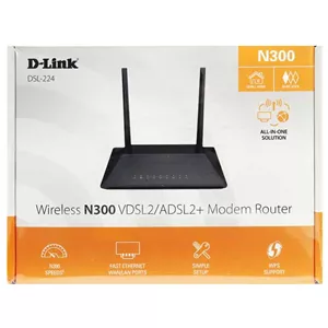 مودم روتر بی سیم ADSL2 Plus و VDSL2 دی لینک مدل DSL-224 NEW مشکی