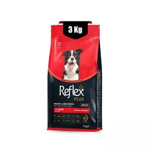 غذا خشک سگ بالغ نژاد متوسط و بزرگ رفلکس پلاس طعم گوشت بره وزن 3 کیلوگرم Reflex Plus Adult Lamb And Rice