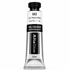رنگ روغن آلتا گلو رنگ Zinc Titan White کد 043 حجم 37 میلی‌لیتر