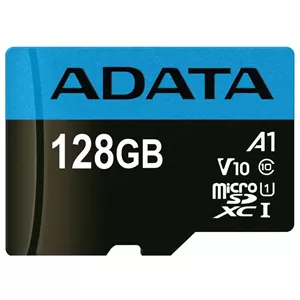 کارت حافظه microSDXC ای دیتا مدل Premier V10 A1 کلاس 10 استاندارد UHS-I سرعت 100MBps ظرفیت 128 گیگابایت با گارانتی 60 ماهه آونگ