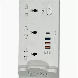 سه راهی برق با 4 پورت USB و وایرلس شارژر