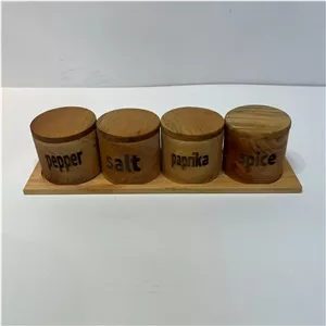 ست چهار عددی جا ادویه چوبی
