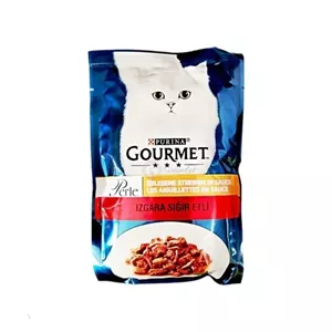 پوچ گربه گورمت طعم گوشت گاو در سس وزن 85 گرم