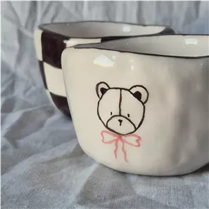 فنجان مدل خرس و چهارخونه مجموعه دو عددی