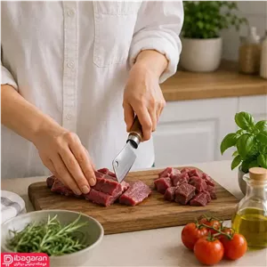 ساطور آشپزخانه استیل دسته چوبی ریما مدل 13245