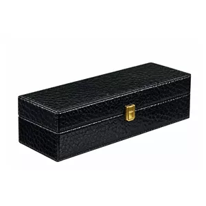 جعبه ساعت 6 خانه چرمی کد TW-2723 قهوه ای تیره