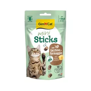 تشویقی گربه مدل mini sticks برند gim cat جیم کت با طعم بوقلمون و پنیر 50 گرمی