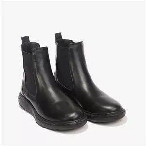 نیم بوت زنانه چرم مشهد مدل J2638 سرمه ای 36