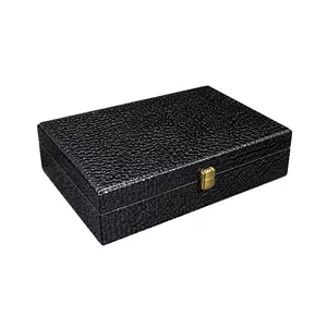 جعبه ساعت 12 خانه چرمی کد TW-3226 طوسی
