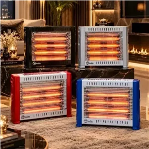 بخاری برقی ترموستات دار و فن دار پنج شعله مدیا 2800 آبی