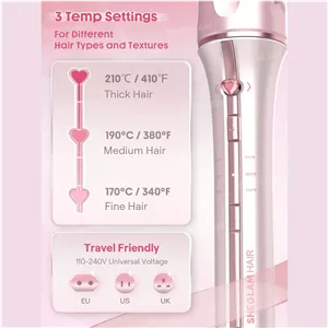 دستگاه فر کننده مو کرلی شیگلم سایز 19mm رنگ صورتی Cupid's Charm | ضمانت اصالت کالا