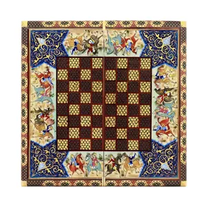 تخته نرد - شطرنج 40 خاتم نقاشی چوگان کد 02